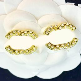 Imitation Pearl Earrings Designer Jewelry Earring Studs 18K Gold Plated Fashion Womens Ear stud Brand Letter Eardrop Women Wedding Jewelry Gifts