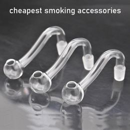 Glass Bong Accessories Male Joint Thick Pyrex Glass Oil Burner Pipe Bent Tobacco Bowl Hookahs Adapter Shisha Bong Pipes Smoking Oil Nail Pot Wholesale Price