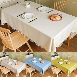 Table Cloth Waterproof And Stain Resistant Cotton Linen Tablecloth Dining Rectangle Outdoor Cover Anti-fading Indoor & Tassel O5c5