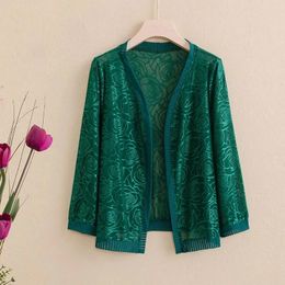 Women's Jackets 2024 Cardigan Thin Female Coat Paired With Dress Shawl Women Hollow Top Spring Autumn Short Jacket