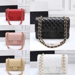 Quilted Square Real Top Bag Tier Leather Medium Womens Mini Lambskin Purse Small Double Flap Black white Shouler Bags Luxury Designer Maxi Chain Strap HandBag 25KY