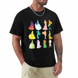 princes Watercolor Silhouette T-Shirt Short sleeve Aesthetic clothing humor t shirt t-shirt cute clothes men clothing b8Ct#