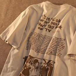 Qnpqyx T -Shirt Y2K Print High Street Kleidung Harajuku Kleidung übergroße T -Shirt Grunge Sommer Goth Kleidung Frau Lose weibliche Swnhb