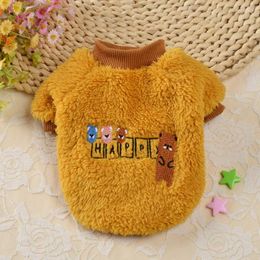 Dog Apparel Fleece Pullover Pet Clothes Cute Embroidery Puppy Kitten Coats Sweater For Small Medium Dogs Cats Warm Winter Outfit Perros