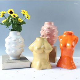 Vases European-style Body Art Decorative Vase Creative Desktop Dried Flowers Floral Woman Decoration Home