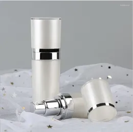 Storage Bottles 15ml Pearl White Cone-shape Silver Pump Acrylic Bottle For Lotion/emulsion/foundation/serum/serum Skin Care Cosmetic Packing