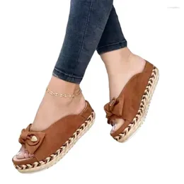 Casual Shoes Women Woven Thick Sole Slippers Soft Stitching Ladies Sandals Comfortable Flat Open Toe Beach Woman Footwear