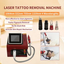 Q Switched Nd Yag Laser for Tattoo Eyebrows Removal Pigment Lipline Eyeline Washing Picolaser 4 Wavelength Carbon Peeling Non-invasive Machine
