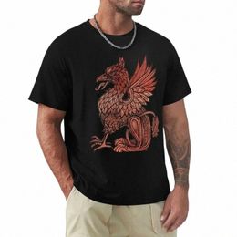 red Gryph T-Shirt Aesthetic clothing cute clothes sweat shirts, men S4al#