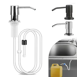 Liquid Soap Dispenser Stainless Steel Extension Tube Kitchen Sink Mounted Lotion Detergent Dish Hand Press Pump Head Extender