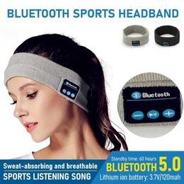 Cell Phone Earphones Wireless Bluetooth Earphone Sleeping Running Headband Stereo Earphones Sports Headset Music Hat With Mic Smart Phone Headphone S246063