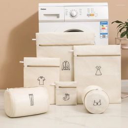 Laundry Bags 1set 6pcs Mesh Bag Polyester Wash Net For Washing Machines Travel Storage 135gsm