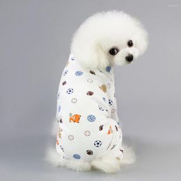 Dog Apparel Cute Casual Cotton Pyjamas Coat Small Dogs Puppy Cats Jumpsuit With Football Pattern Pet Free Ship Drop