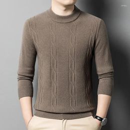 Men's Sweaters Men Warm Wool Sweater 2024 Autumn Winter Thick Mockneck Long Sleeve Jumper Man Pure Pullovers