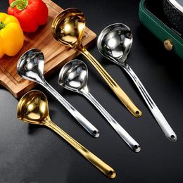 Spoons Stainless Steel Pot Soup Spoon Long Handle Ramen Ladle Colander Large Capacity Tablespoons Kitchen Dishes Skimmer