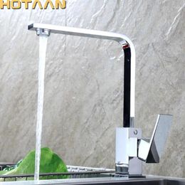 Kitchen Faucets Chrome Colour Faucet Brass Sink Tap Mixer Square Swivel Torneira YT-6016