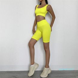 Seamless Sport Set Women Bra And Short Pants Sportswear 2 Piece Workout Outfit Active Fitness Suit Yoga Gym Sets Clothes