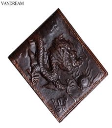 Whole VANDREAM Men Wallets 100 Leather China Dragon 3D Male Clutch Purse Money Pocket Portfolio Coin Purse Carteira4061005