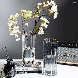 Vases Nordic Modern Glass Transparent Decorative Flower Pot Living Room Home Decoration Tabletop Hydroponic Terrarium Ornaments