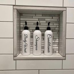 Liquid Soap Dispenser Refillable Shampoo Conditioner Body Wash Pump For Shower Wall Bottles Despenser Set With Waterproof Label
