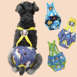 Dog Apparel Pet Menstrual Pants Soft Breathable Comfortable Cartoon Print Puppy Physiological Supplies Summer Hoodies