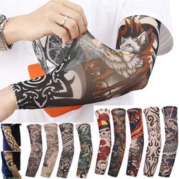 Sleevelet Arm Sleeves 1Pc Running New Summer Cooling UV Protection Outdoor Sports Flower Arm Cover Sun Protection Cover Tattoo Arm Cover Mens Y240601FEG5