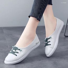 Casual Shoes Comemore Comfortable Women's Flat White Lace-up Summer Vulcanised Sneakers Ladies Light Soft Shallow Mouth Loafers