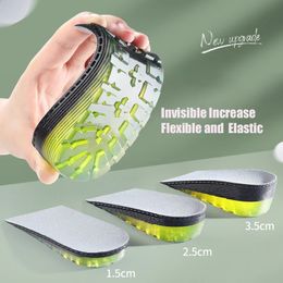 Increase Height Insoles GEL Soft PU Material 1.5CM 2.5CM 3.5CM Men Women Invisible Heighten Soles Pads 240606
