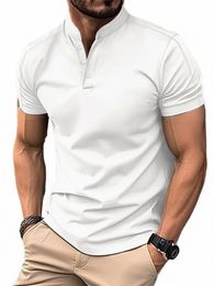 Casual casual de manga curta de manga curta, masculino para o verão, tops para homens medições europeias H4K1#