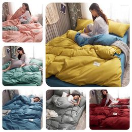 Bedding Sets 4PCS Fashion Solid Duvet Cover Set Household Adult Bed Comfortable Autumn And Winter Home Textiles
