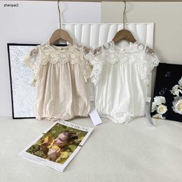 Luxury newborn jumpsuits Hollow lace flower design toddler clothing Size 59-90 CM designer baby Crawling suit Summer infant bodysuit 24May