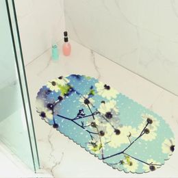 Bath Mats Printed PVC Toilet Floor Mat Shower Room Anti Slip Footmat Modern Decor Kitchen Balcony Washroom WC Rugs