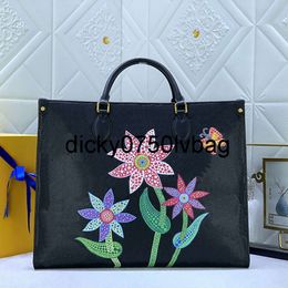Lvity LouiseViution Women Luis Viton Lvse Designer Bag Floral Totes Handbags Lady Purse Imprinted Letters Sun Flower Butterfly Spray Painting Leather Handle Plain