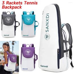 Storage Bags Holds 3 Rackets Tennis Bag Waterproof Squash Racquet Padel Backpack For Tennis/Pickleball/Badminton/Squash Sports