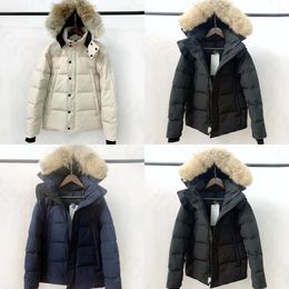 Winter jackets women goose Down Jacket Men Female Canada real wolf fur Parkas Wyndhams Jacket Coat Clothing Outdoor windproof Casual fashion style Winter Outerwear