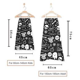 Aprons Vampire Bat Ghost Print Kitchen Aprons Gothic Style Women Men Baking Home Cleaning Clothes Pinafore Chef Waiter Cooking Apron G240529MXP5