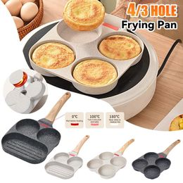 Pans 2/4-Hole Egg Frying Pan Anti-Scald Handle Household Steak Non-stick Kitchenware Thickened Omelette Gas Stove Breakfast Maker