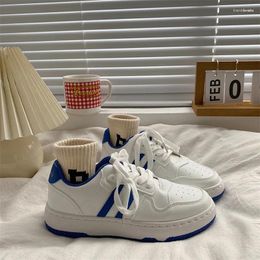 Casual Shoes 2024 Women Sneakers White Tennis Female Vulcanize Spring Summer Platform Lace Up Flats Ladies Blue