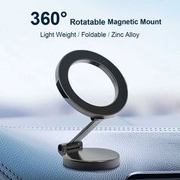Cell Phone Mounts Holders Magsafe Phone Car Mount Adjustable Magnetic Car Phone Holder Zinc Alloy Cellphone Holders for Car iPhone 15 14 13 12 Stand S246062