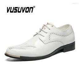 Casual Shoes 2024 Fashion Size 38-44 Handmade Mens Derby Cow Patent Leather Brogue Dress Classic Business Formal Flats For Boys