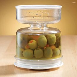 Storage Bottles Dry And Wet Separation Pickles Jar For Olives Hourglass Cucumber Container Juice Separator Kitchen Tools
