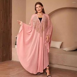 Ethnic Clothing Dubai Hooded Diamond Studded Loose Bat Shirt Shawl Muslim Robe Women's