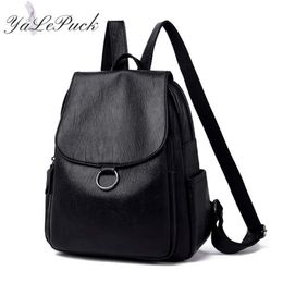 New Women Leather Backpack Designer Shoulder Bags for Women Back Pack School Bags Fashion for Teenage Girls Mochila Feminina Q0528 2425