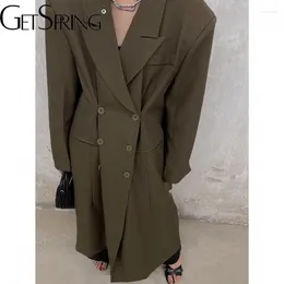 Women's Suits Women Trench Coat 2024 Spring Autumn Winter Elegant Double Breasted Ladies Loose Casual Long Suit Jacket