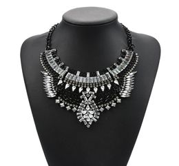 Black Silver Gold Crystal Statement Necklace Vintage Indian Jewelry Choker Necklaces Bib Collar Turkish for Women Accessary 1 Pc9782671