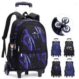 School Bags Rolling Backpacks For Boys Trolley With Wheels Waterproof Orthopaedic Bag Student Wheeled Backpack