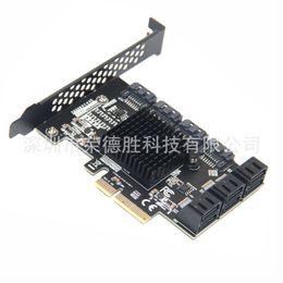 Desktop Computer PCIe to 6/10 Port Sata3.0 Extended Card Can Start SSD Solid State Drive Adapter Card
