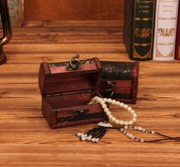 Vintage Jewelry Box Organizer Storage Case Mini Wood Flower Pattern Metal Container Handmade Wooden Small Boxes1549158