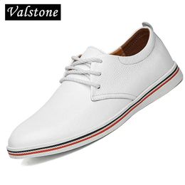 Valstone Luxury Quality Genuine Leather casual Shoes Men White sneakers boat shoes comfortable soft flats low cut big sizes 47 240606