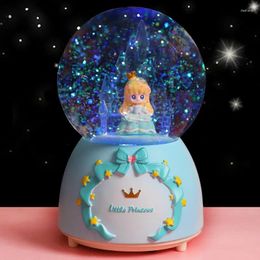 Decorative Figurines I Love Your Creative Gift Princess Castle Crystal Ball Music Box Home Table Decoration Float Snow Send Girls Children